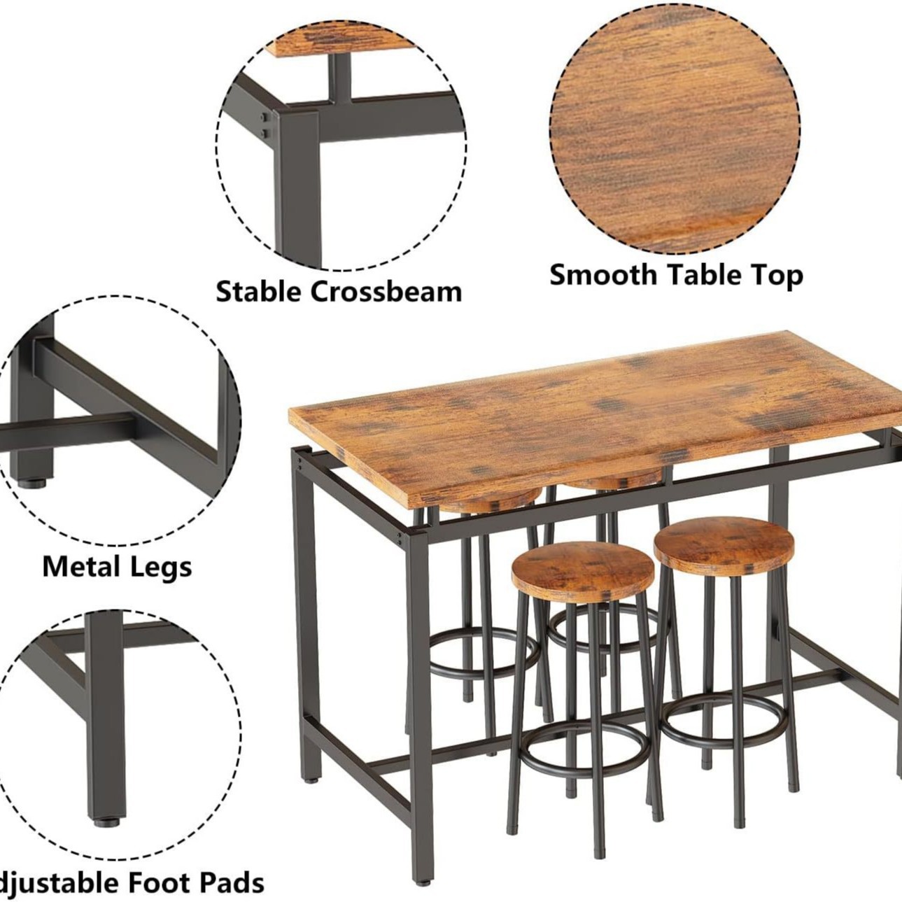 Dining table and chairs five-p - đánh giá và giá Home Improvement Kitchen Set