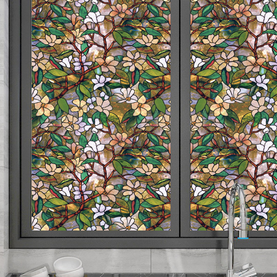 Flower Pattern Electrostatic W - đánh giá và giá Window Insulation Film