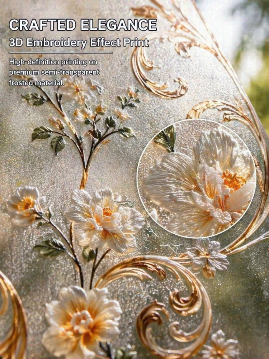 Embroidery Pattern Frosted Pri - đánh giá và giá Window Insulation Film