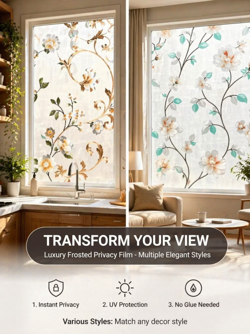 Embroidery Pattern Frosted Pri - đánh giá và giá Window Insulation Film