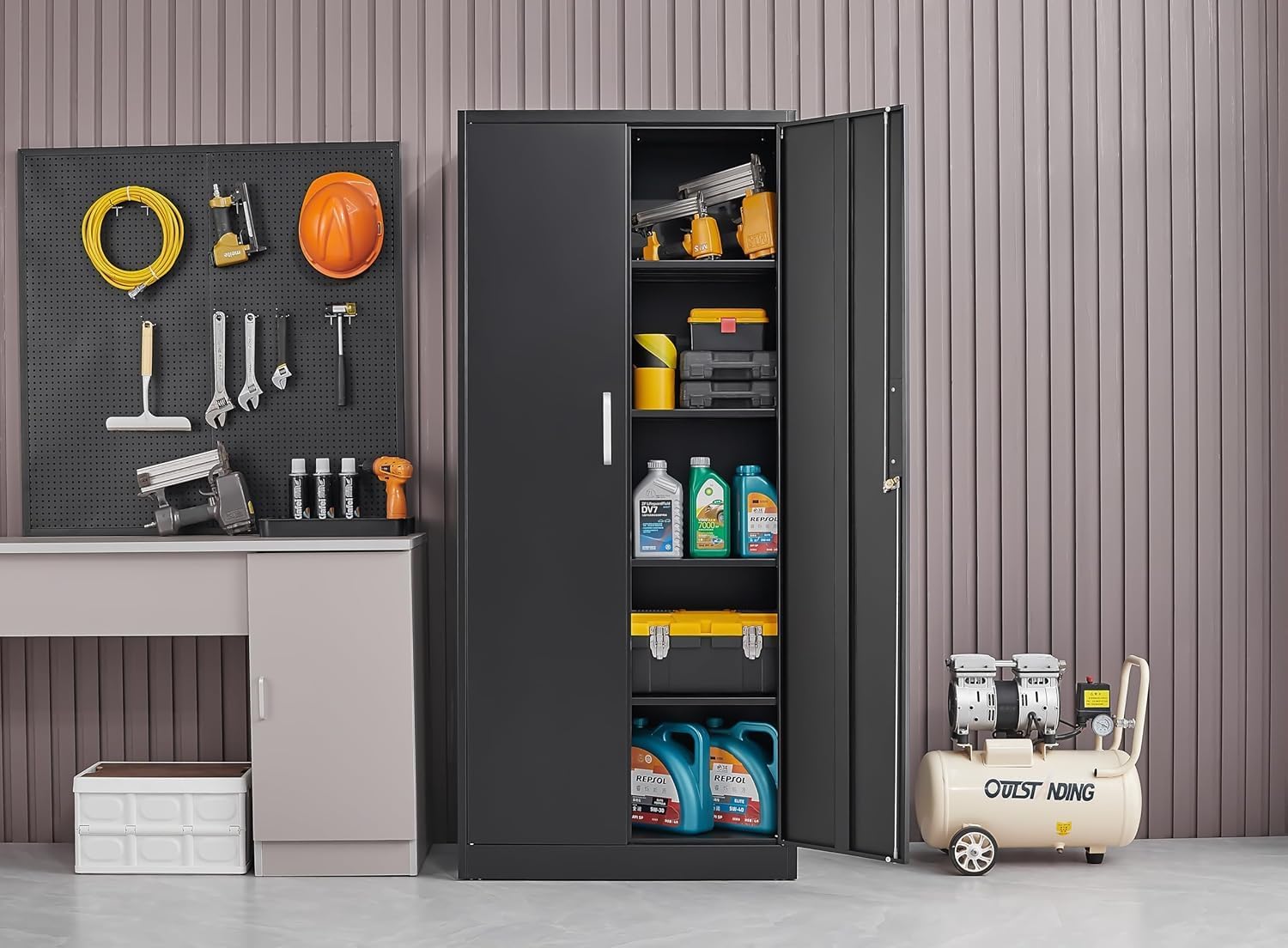 Metal Storage Cabinet With Adj - đánh giá và giá Home Improvement Help