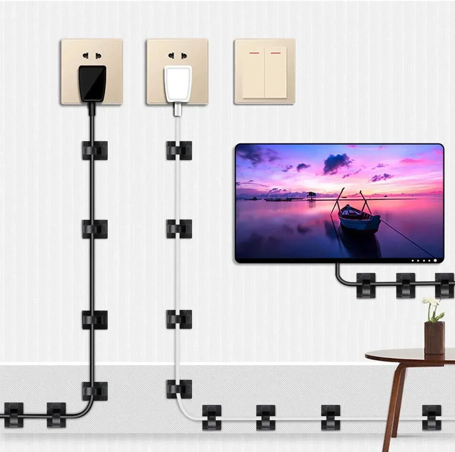Adhesive USB Cable Organizer C - đánh giá và giá Cable Staple Clip